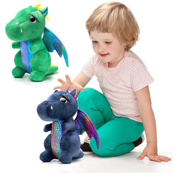Petite poupée de Dragon volant à ailes colorées, jouets en peluche de dinosaure de 25cm, cadeau pour enfant, oreillers Kawaii, animaux en peluche