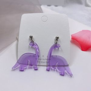 Pendientes colgantes con dije de pequeño dinosaurio, animales coloridos y bonitos para niñas, mujeres y niños, regalo de cumpleaños, joyería acrílica de moda encantadora