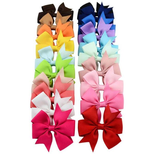 Mignon coloré arc élégant pince à cheveux enfant grosgrain ruban coiffure coiffure casse-tête fille accessoires de cheveux en gros