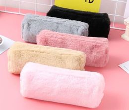 Cute Colorful Plush Pencil Case School Bag Stationery Pencilcase Kawaii Girls Supplies Tools storage holder pouch