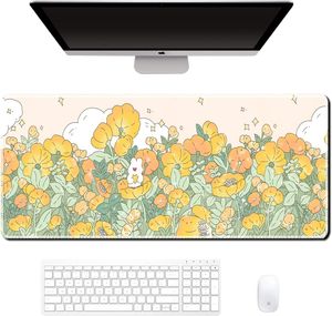 Leuke computerbureaumat voor toetsenbord Grote muismat Kawaii Esthetische konijnenbenodigdheden Bureaudecoratie Accessoires XL uitgebreid