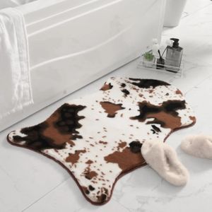 Mignon de salle de bain vache tapis animal peau douce et épaisse tapis de bain épais