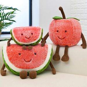 Leuke creatief fruit pluche speelgoedpoppen watermeloen kersen woonkamer bankdecoratie kinderspeelgoed e01