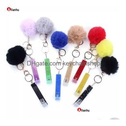 Carte de crédit mignonne Pler Pompom Porte-clés Acrylique Banque de débit C Ard Grabber pour ongles longs Atm Porte-clés Cartes Clip Ongles Porte-clés 13 Couleur Dhoce