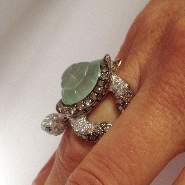 Lindo anillo de tortuga de cristal Rings Animal Finger Anillos para Joyas de moda de fiesta de regalo