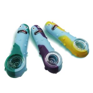 Concombre mignon fumer Nouveau style verre Pipe silicone mélange couleur 4.5 