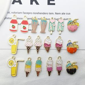 Lindo colgante de dijes de taza para llavero, collar, pulsera, pendientes, fabricación de joyas, suministros de helado, accesorios, accesorios, regalo de Navidad al por mayor