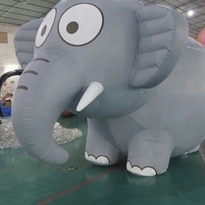Éléphant gonflable personnalisé mignon de 2.4/3/4/5mL pour la décoration de fête de publicité de carnaval/jouets d'affichage d'éléphants géants