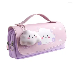 Étui à crayon mignon de la bac à enclos portable sac à stylo sac à 3 couches pochette kawaii papinerie Penil