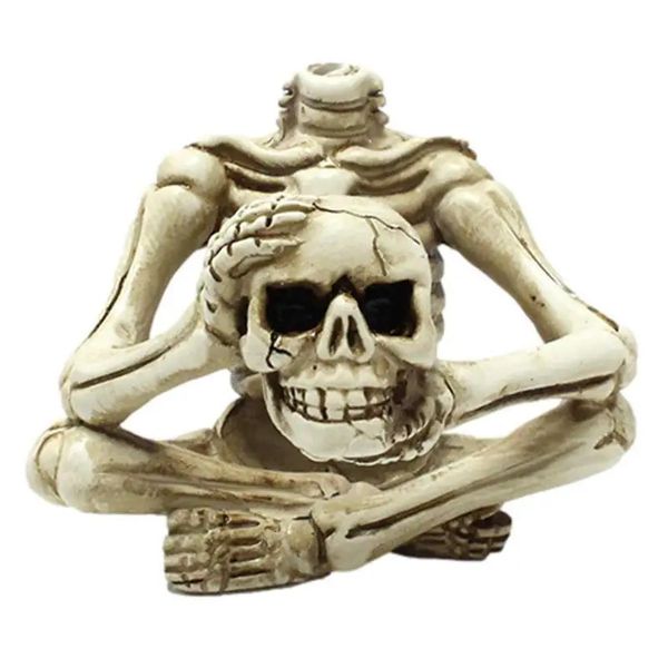 Statue de squelette au Design mignon, ornement créatif de crâne, Mini figurine d'Halloween, cadeau pour enfants, jouets de collection 240131