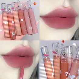 Leuke Dinosaurus Matte Naakt Lip Modder Lipgloss Langdurige Waterdichte Fluwelen Vloeibare Lipstick Gloss Koreaanse Make-Up Cosmetica 240111