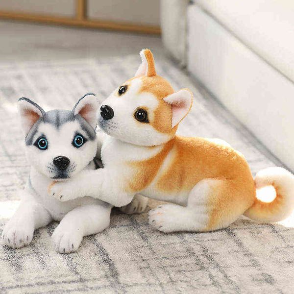 Mignon Chien Câlin Husky Akita Chien Shar Pei Chiot Doux Poupée Animal En Peluche Vraie Vie Position Chien Coussin Enfants jouets Cadeau D'anniversaire J220729