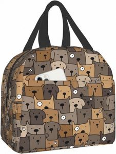 schattige hond lunchtas bruin puppy duurzame waterdichte draagtas geïsoleerde koeler handtas voor dames heren picknick school kantoor one size b335#