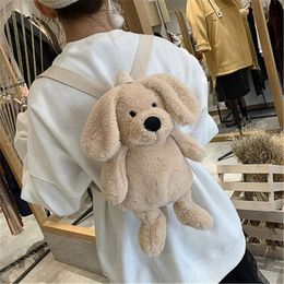 Sac à dos en peluche chien mignon, jouet Animal de dessin animé, sac à bandoulière en peluche doux, cadeau d'anniversaire pour enfants filles 240223