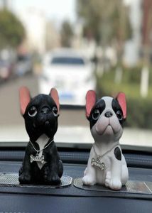 Statue de chien mignon Franldog Figurine Collection Ornement Resin Artisanat Home Furnishings Car Decoration4398568