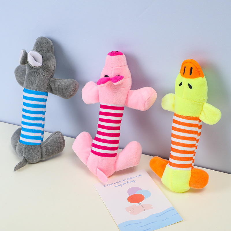 لطيف لعبة لعبة PET PET PLUSH SOUND CHEW SPESEEKY PIG ELEPHANT DUCK TOYS جميلة الحيوانات الأليفة Plaything