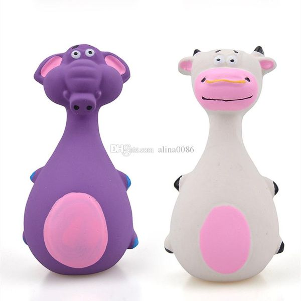 Jouets en latex pour chiens mignons, matériel pour faire du son, gros ventre, éléphant, vache, dessin animé, jouet pour chiot