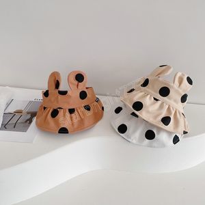 Schattige dot zomer baby pet voor jongens met oren cartoon babymeisje hatadjustable Koreaanse kinderen vizier caps 2-5y