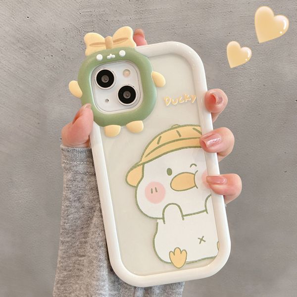 Étui de téléphone de canard mignon pour Oppo Realme 8 8i C21Y C25 C25Y C35 C55 A53 A53S A57 A77 A55 Reno 7 Lite 8 Lite Little Monster Covers