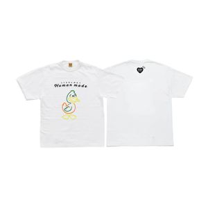 T-shirts à manches courtes pour hommes et femmes, 100% coton, imprimé canard mignon, fabriqués par l'homme, dessin animé, S-2XL