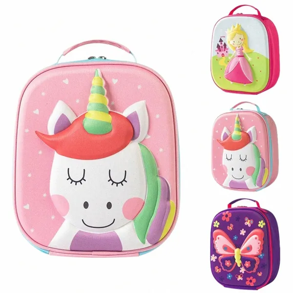 Mignon Eva Unicorn Carto Imperproof Thermal Insulati Sac à lunch Sac de pique-nique Enfants Large Portable Bento Toile Box Box Box C3VS #