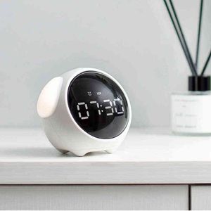 Lindo reloj despertador de expresión multifuncional junto a la cama despertar temperatura Snooze reloj temporizador para dormitorio/mesa/escritorio 211111