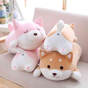 Mignon gros Shiba Inu chien en peluche jouet en peluche doux Kawaii poupées d'animaux dessin animé oreiller beau cadeau pour enfants bébé enfants bonne qualité 210728