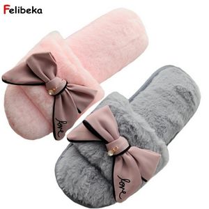 Leuke Slippers Zoete Kanten Strik Pluche Glijbaan Thuis Slippers met Bloemvissen Y200106 GAI