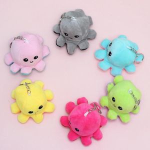 Leuke flip pluche pop octopus sleutelhanger rugzak hanger