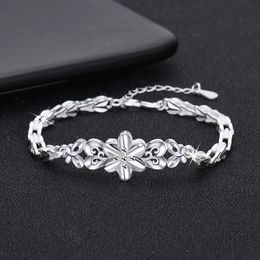 Schattige bloemarmband armband zilveren kleur ronde armband bruiloft armbanden voor vrouwen