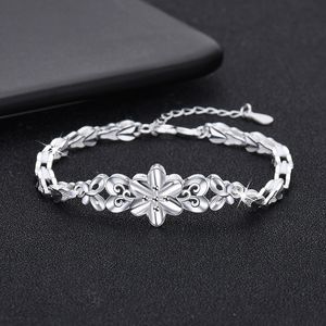 Bracelet fleur mignon Bracelet couleur argent Bracelet rond Bracelets de mariage pour femme