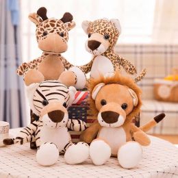 Schattig bos dier knuffel Jungle Wedding Throw Children's Gift Claw Machine Doll Giraffe Lion Tiger Luipard