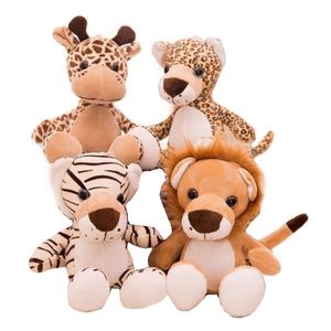 Schattig bosdier gevulde speelgoed Jungle Wedding Throw Children's Gift Claw Machine Doll Giraffe Lion Tiger Leopard D32