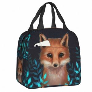 Sac à lunch isolée mignon Fox pour femmes Animal imperméable Animal Thermer Cooler Box Office École de travail Picnic Food Sacs 11SC #