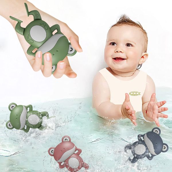 Cute Frogs Baby Bath Toy Cute Animal Wind Up Clockwork Bañera Piscina Juguete de agua Bebé Niño Juguetes para niños de 0 a 24 meses