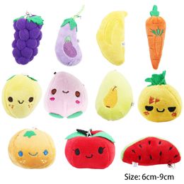 Mignon Fruit et légumes en peluche Pendant sac Keychain Enfants en peluche Toy Gift Gift Fruit Polon Pouche en peluche Anneaux