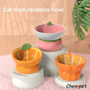 Bol en forme de Fruit mignon pour chat, en céramique de haute qualité, fournitures pour animaux de compagnie, accessoires d'alimentation en nourriture et en eau 240116