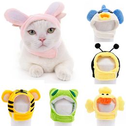 Schattige grappige hondenkleding caps konijn eenden bijen kikkervormige puppy kitten feest hoofddeksel kostuum accessoire