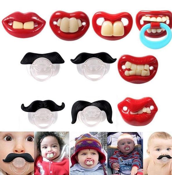 Mignon Drôle Dummies Sucette Bébé Nouveauté Maternité Toddler Enfant Dentition Mamelons drôle Moustache dent