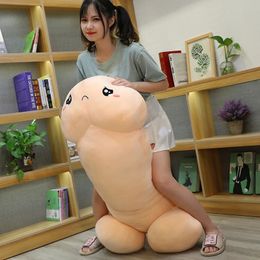 Mignon Gaint Long pénis en peluche jouet Dick oreiller Sexy Simulation doux drôle coussin saint valentin cadeau petite amie Kawaii 240103