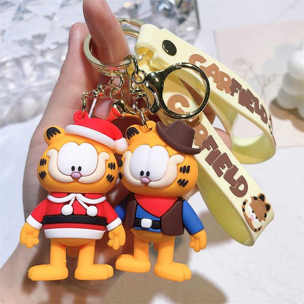 Lindos Garfields Cat Creative Cartoon Cat Keychain Bag Pends Funny Doll Car Cat Keychain al por mayor