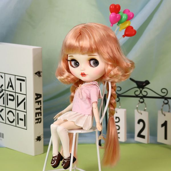 Lindo regalo ICY DBS Blyth Muñeca haciendo pucheros Boca Piel blanca Cara mate Caput Medusae Cabello 16 BJD Azone S Anime Girl 240311