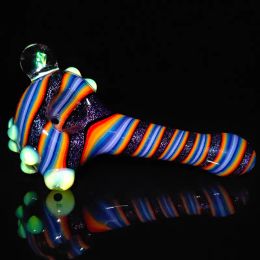 Pipes en verre mignons magasins cuillère à pipe à herbes en verre opale écrasé pour fumer des pipes à main dichroïque à acheter avec des perles de couleur colorées chères ZZ