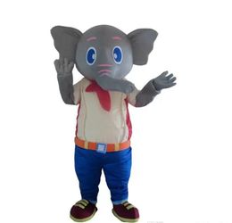 Costume de mascotte d'éléphant gris mignon tenues costume de mascotte de dessin animé de taille adulte pour la taille du Festival de carnaval de haute qualité