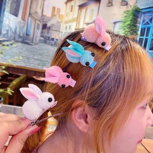 Schattige haarbal konijn lint haren clip kindermeisje haar haarspelden Korea eenvoudige haaraccessoires hoofddeksels met haarspeld 1341