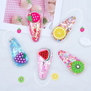 Pinces à cheveux mignonnes Barrettes épingles à cheveux en métal pour enfants enfants fruits paillettes mode bijoux accessoires danse fête épingle à cheveux