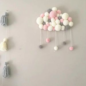 Leuke Hairball Thuis Opknoping Ornamenten Cloud Baby Slaapkamer Decoratie Kinderkamer Decor Pography Props Beddengoed Set 240313