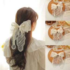 Cute Hairpins Women Girls Lace Flower Bow Ribbon Hair Clip Fashion Headband Black White Hair Accessories