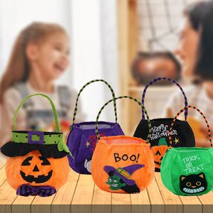 Linda bolsa de dulces de Halloween bolsas decorativas de calabaza escena de jardín de infantes arreglo de tela regalo feliz fiesta de Helloween 1026