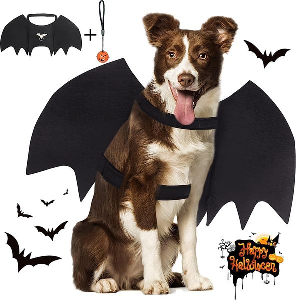 Lindo Halloween divertido mascota murciélago fieltro alas ropa perro pequeño perro gato perro alas transformación ropa